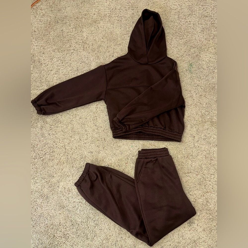 Brown hoodie set